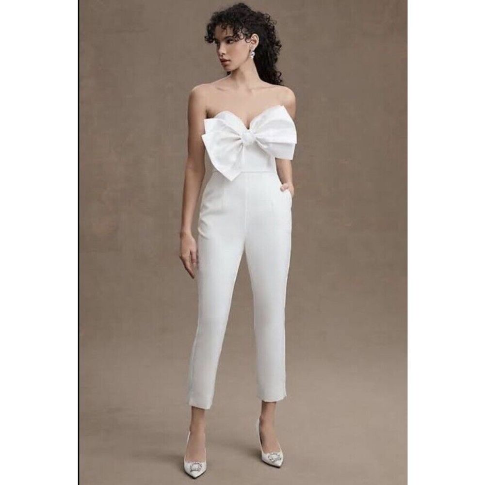 Anthropologie Mestiza Lara Strapless Sweetheart Bow Jumpsuit